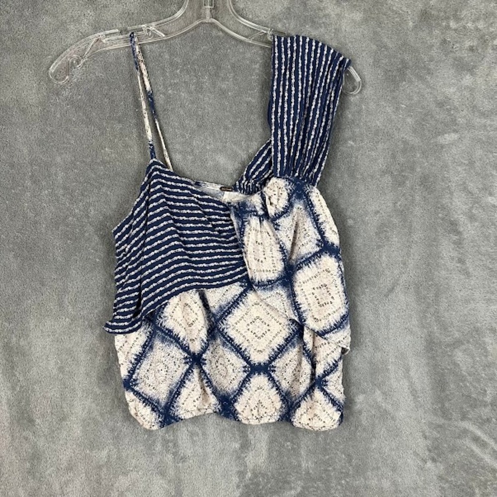 Free People Call on Me Crop Top Womens S One Shoulder Boho Festival Abstract